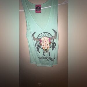 Western tank top cow skull